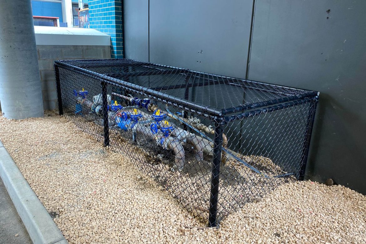 Mesh enclosed cage